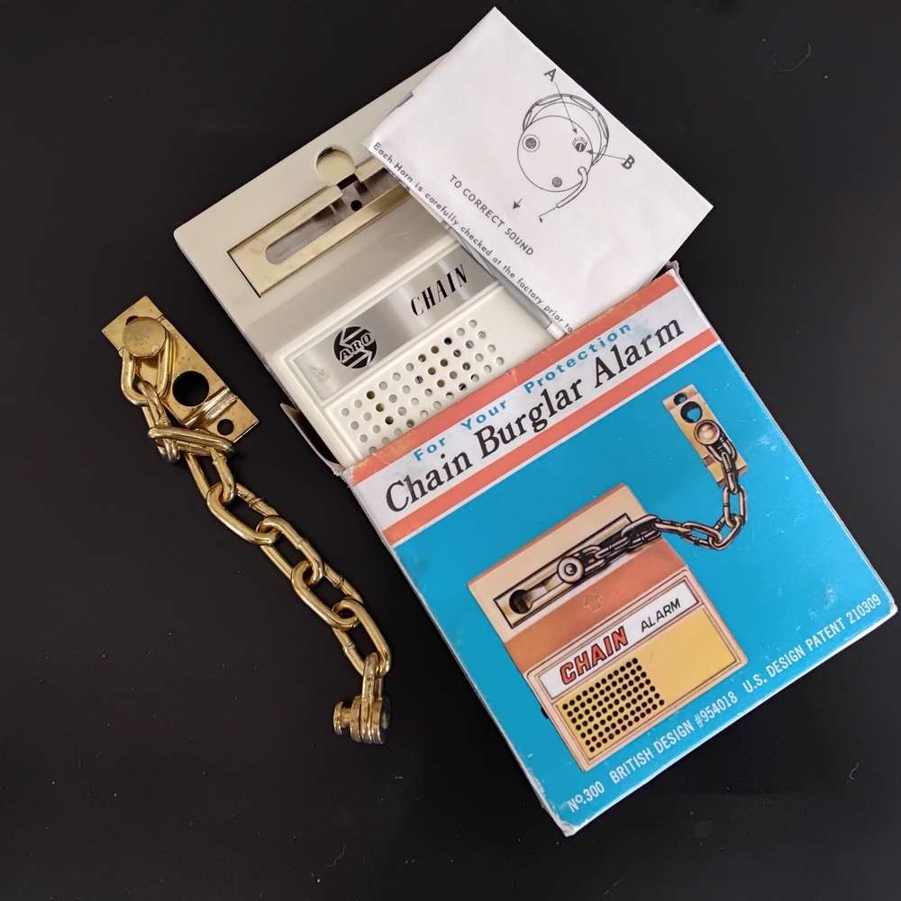 Vintage 1950's-1960's Chain Burglar Alarm In Original Packaging